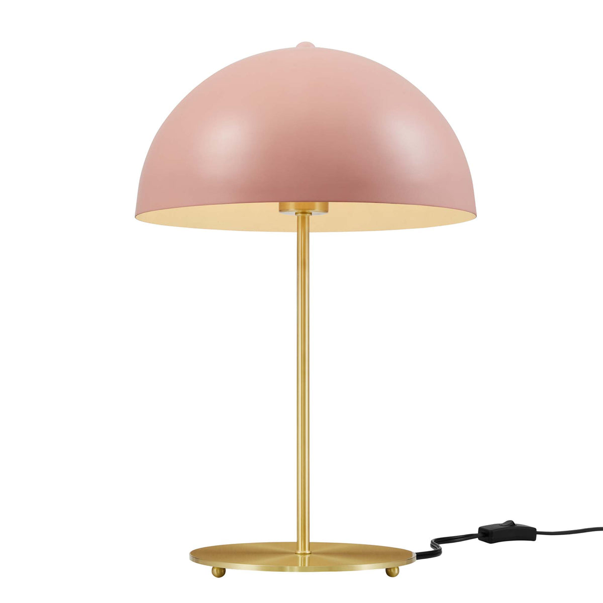 Ideal Pink/Satin Brass Metal Table Lamp - Ornate Home
