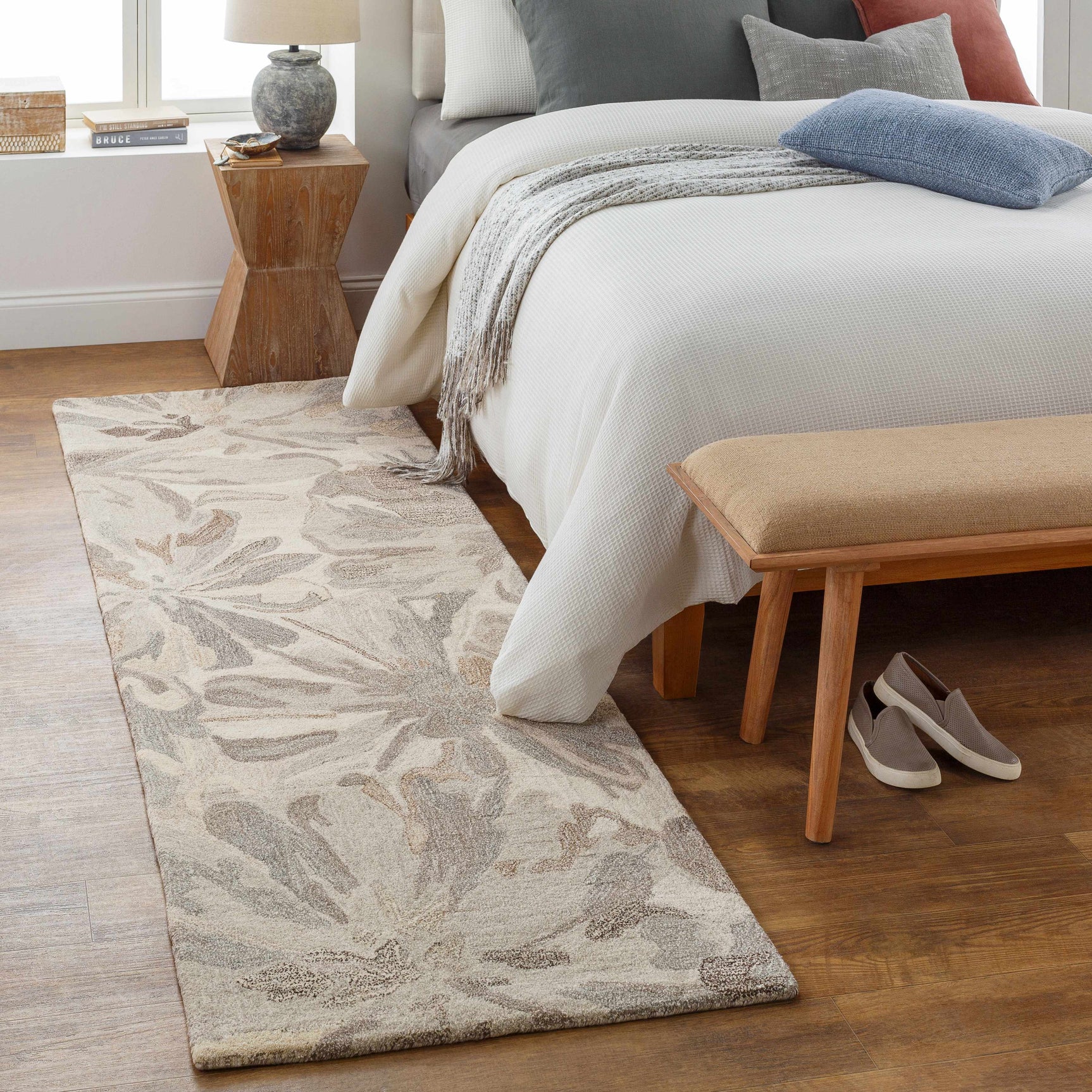 Ilfeld Athena Beige Floral Wool Rug - Ornate Home