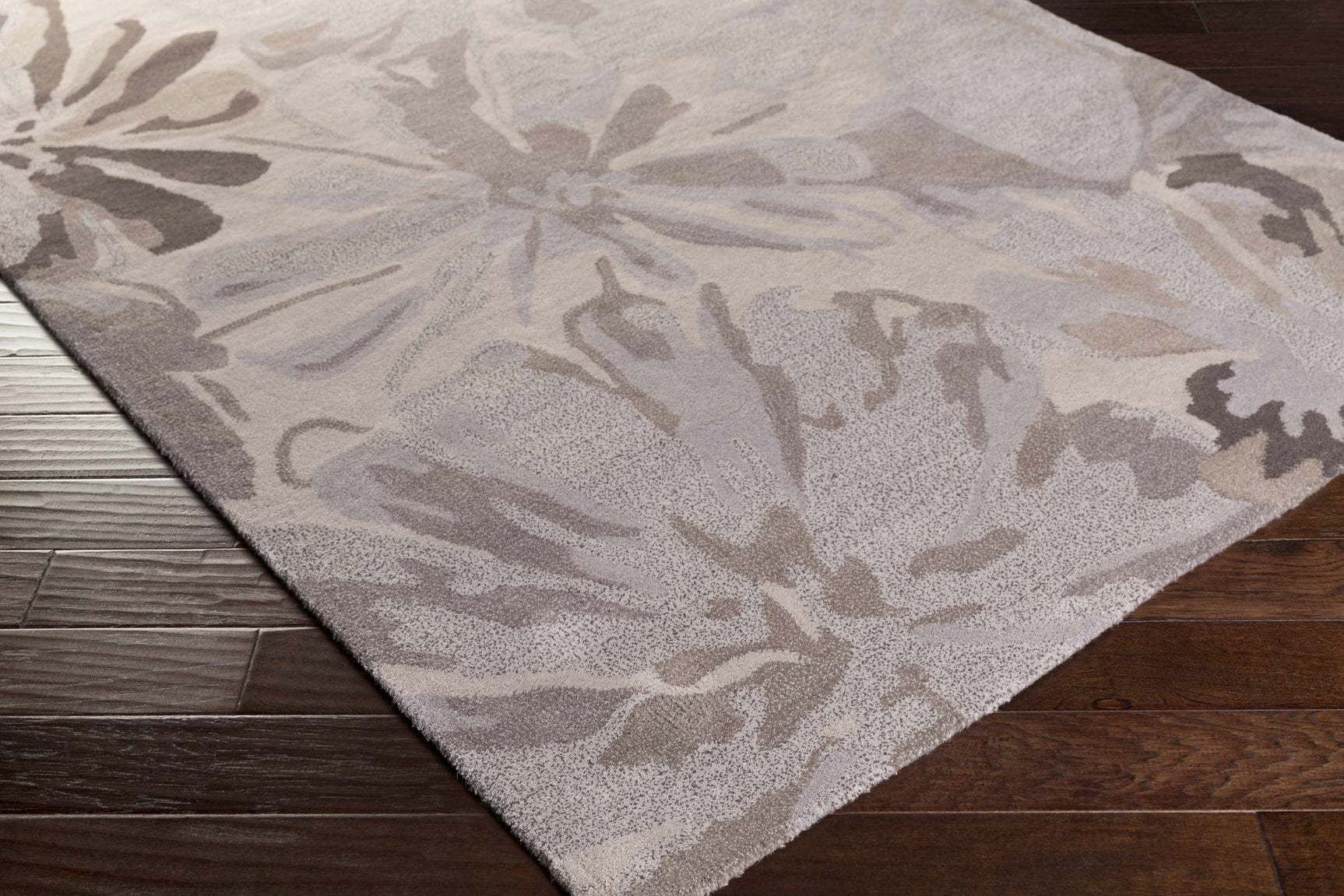 Ilfeld Athena Gray Floral Wool Rug - Ornate Home