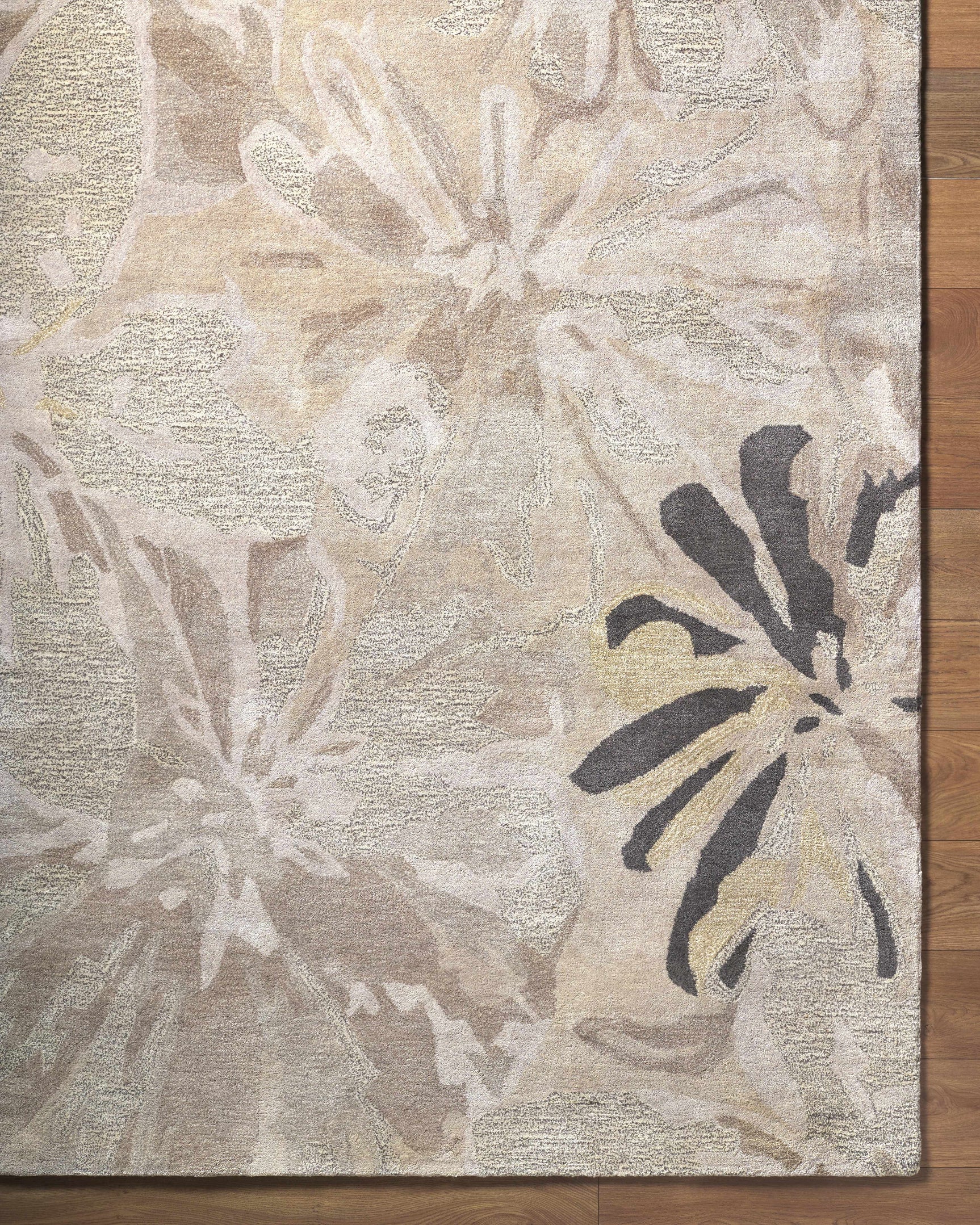 Ilfeld Athena Gray Floral Wool Rug - Ornate Home