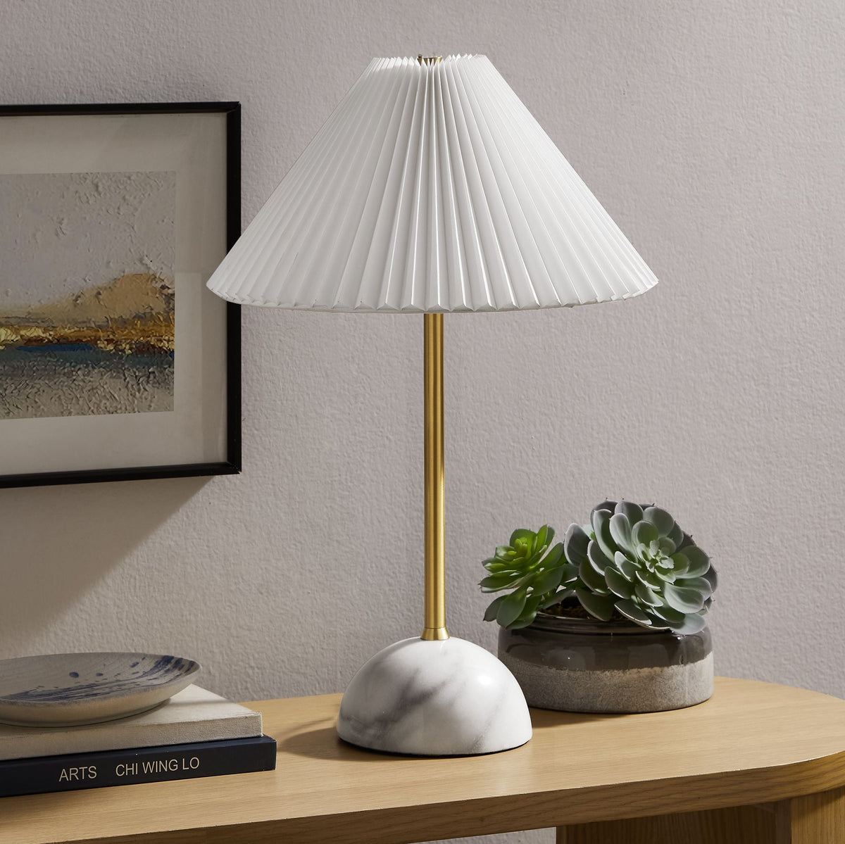 Illusion Brass Marble Dome Table Lamp - Ornate Home