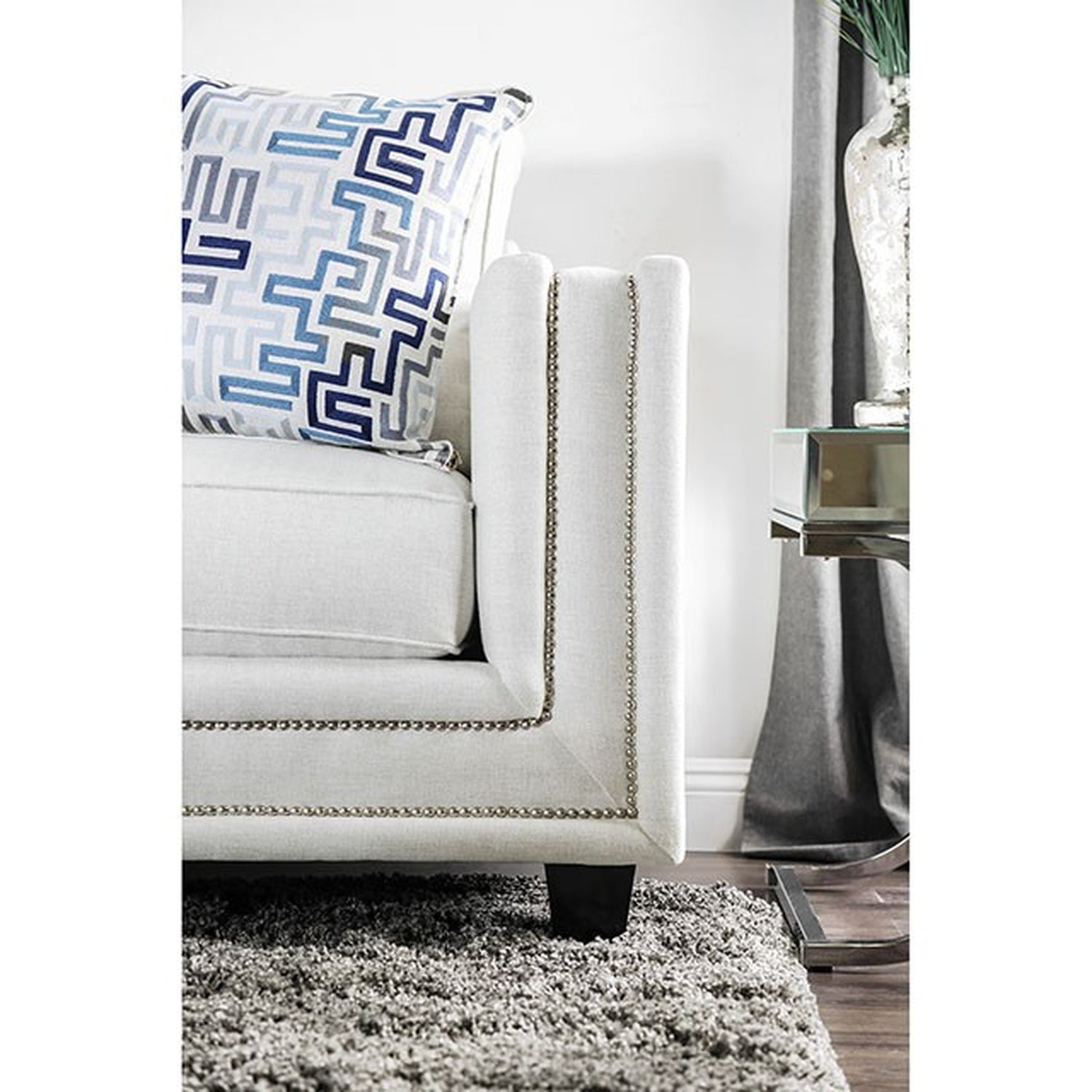 Ilse Off-White/Blue Sofa - Ornate Home