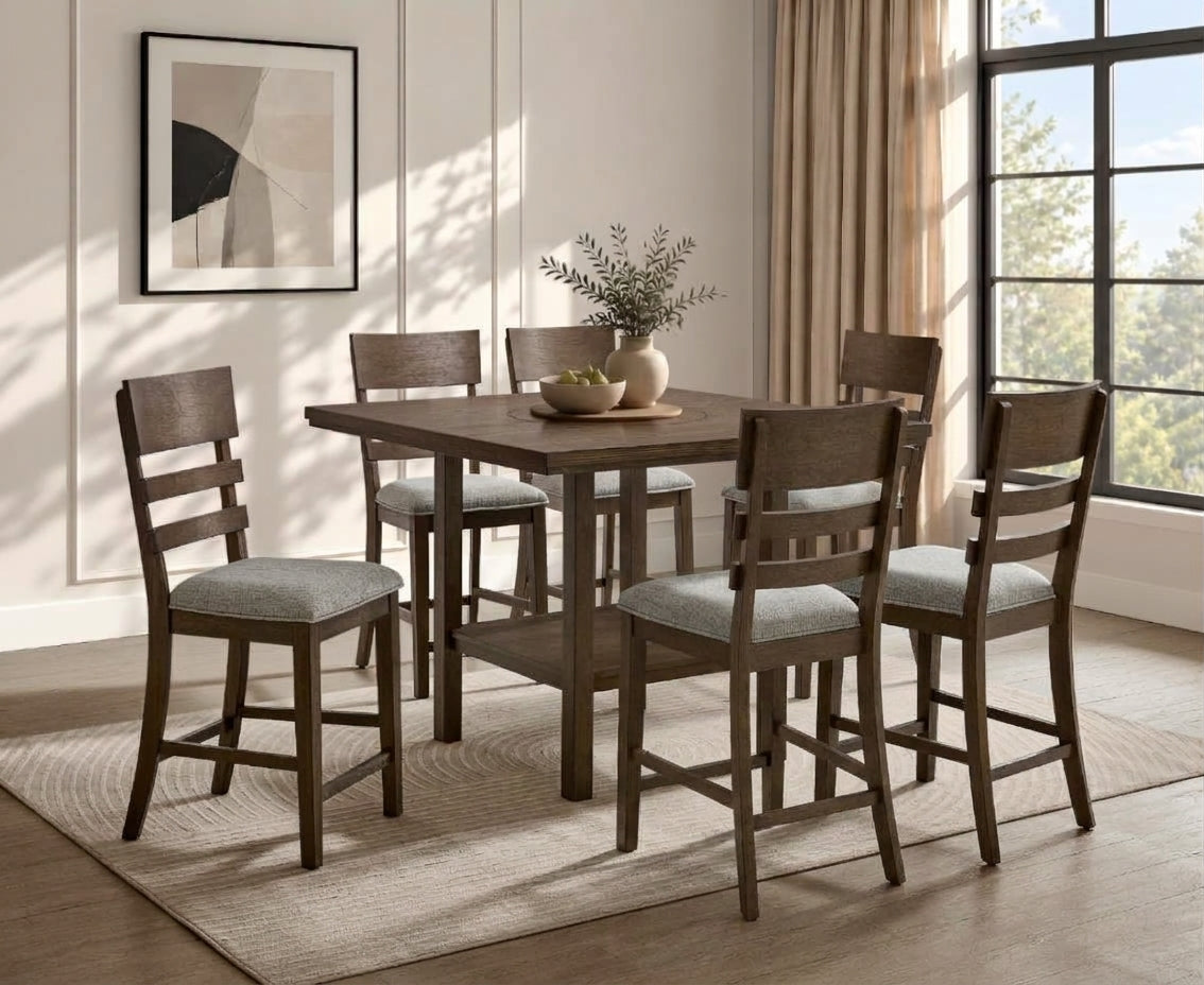 Guthrie Brown/Light Gray Counter Height Dining Set