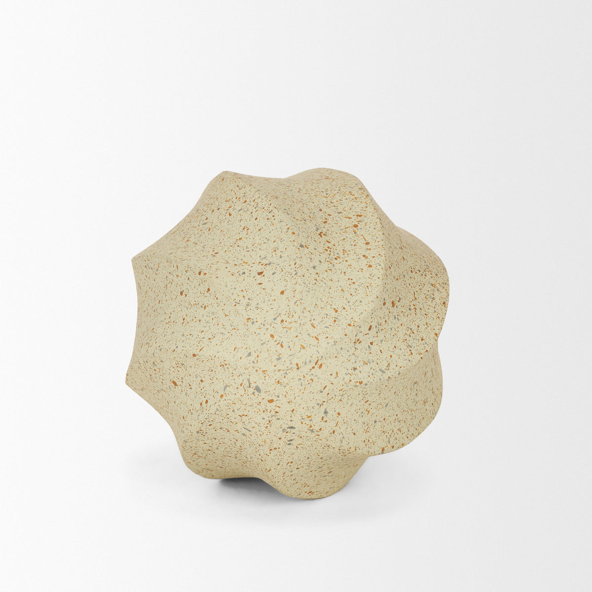 Imani Beige Small Sculptural Textured Metal Decorative Orb Object