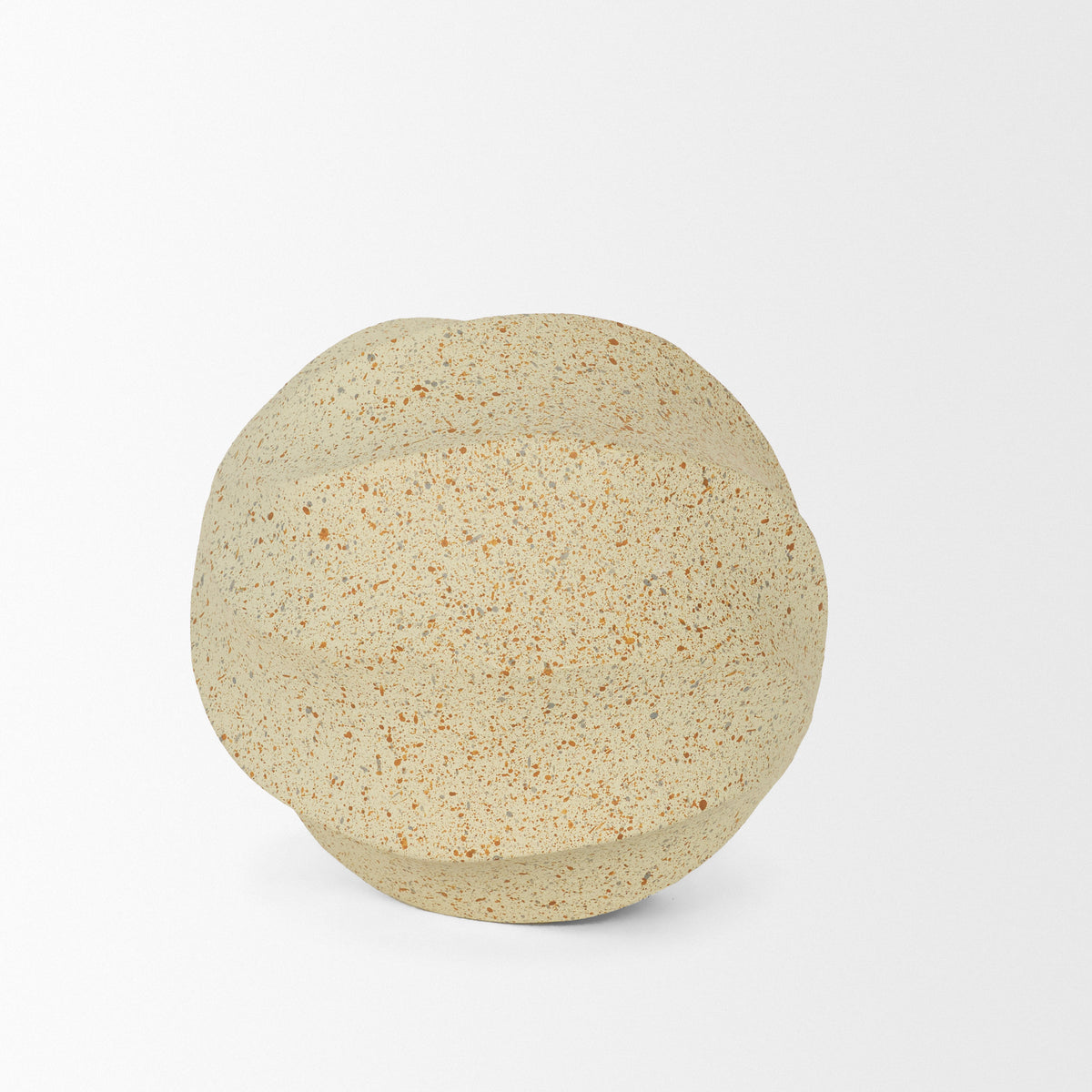 Imani Beige Small Sculptural Textured Metal Decorative Orb Object