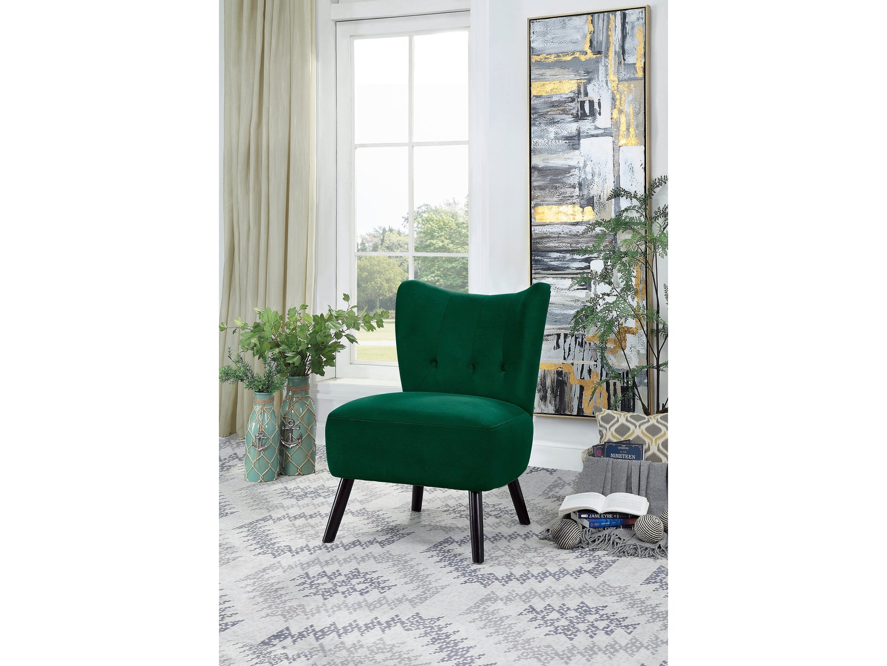 Imani Green Brown Accent Chair - Ornate Home