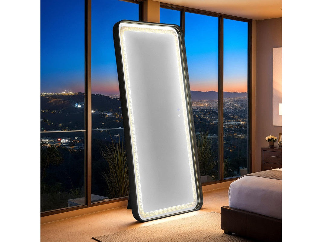 Imogen Black Floor Mirror - Ornate Home