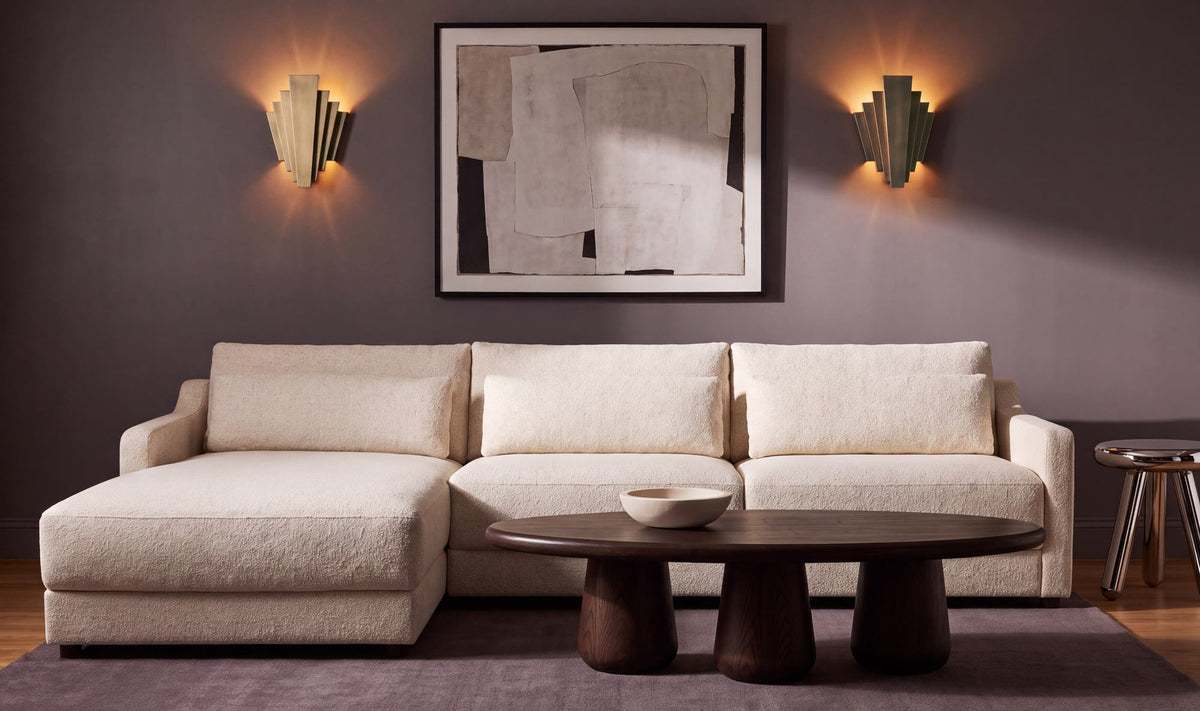Imogen Textured Oat Left Sectional - Ornate Home