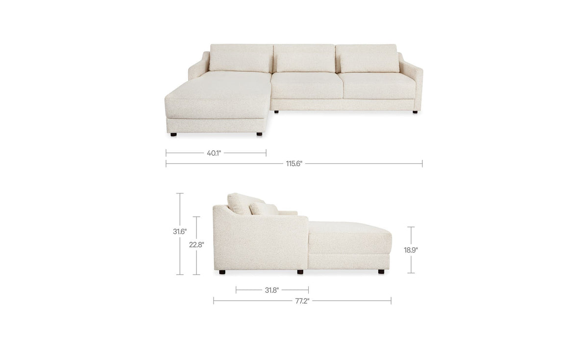 Imogen Textured Oat Left Sectional - Ornate Home