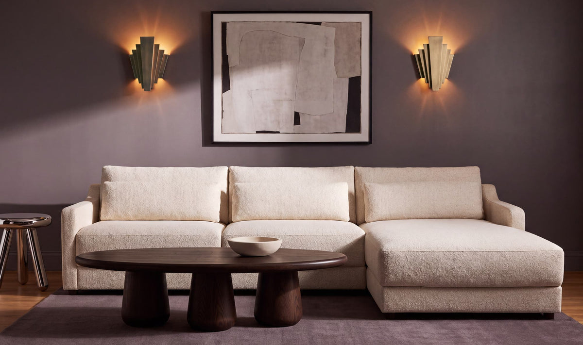 Imogen Textured Oat Right Sectional - Ornate Home