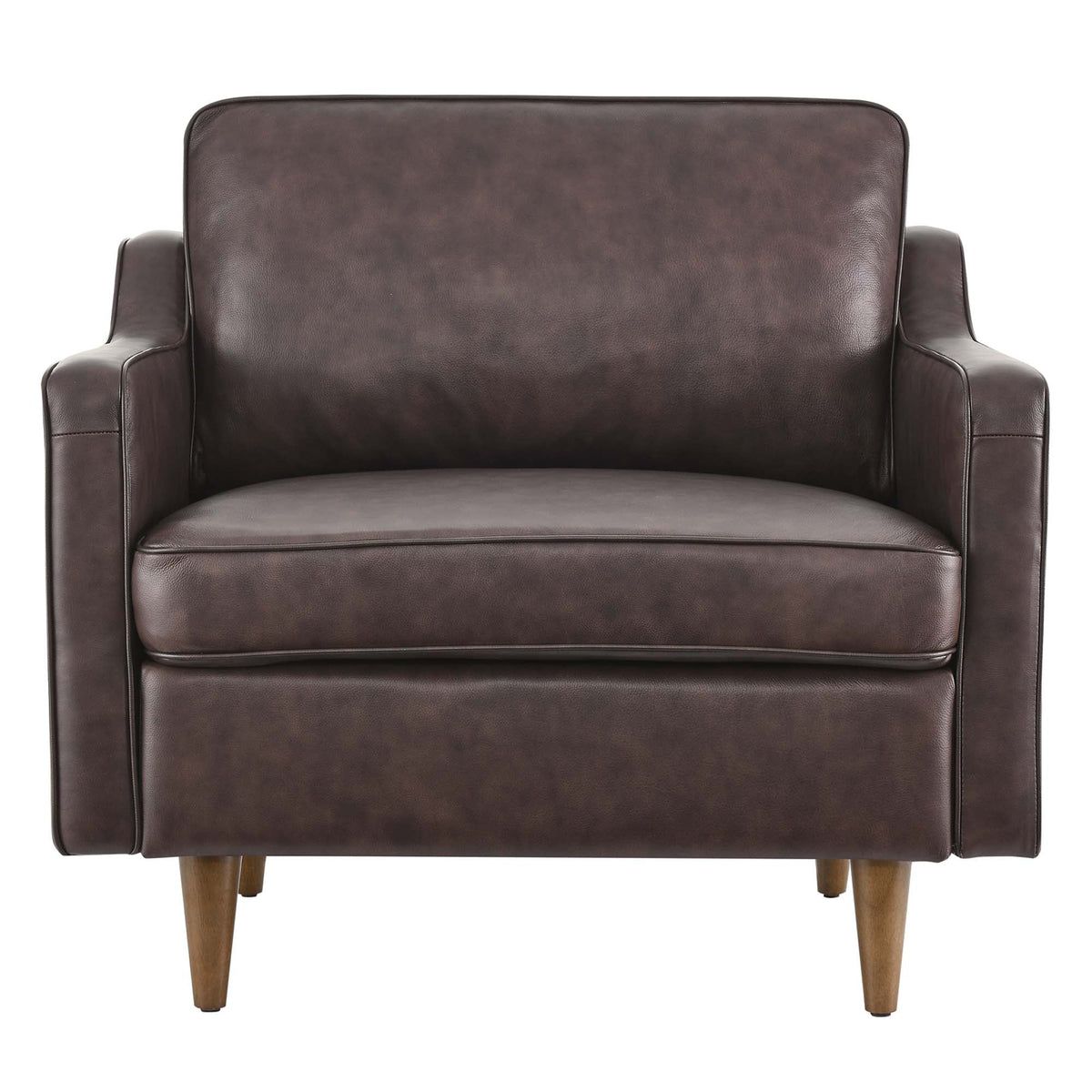 Impart Brown Genuine Leather Armchair - Ornate Home