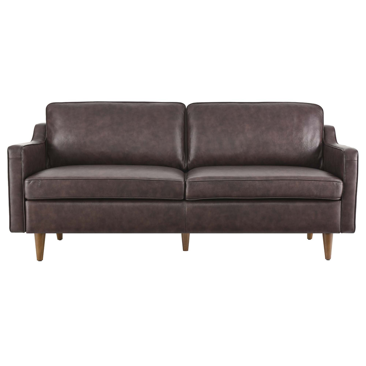 Impart Brown Genuine Leather Sofa - Ornate Home