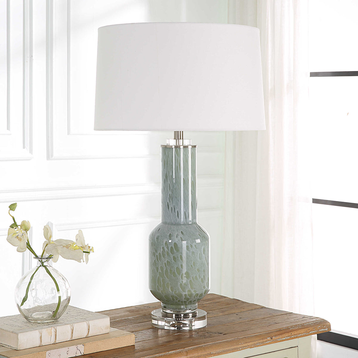 Imperia Aqua Gray Table Lamp - Ornate Home