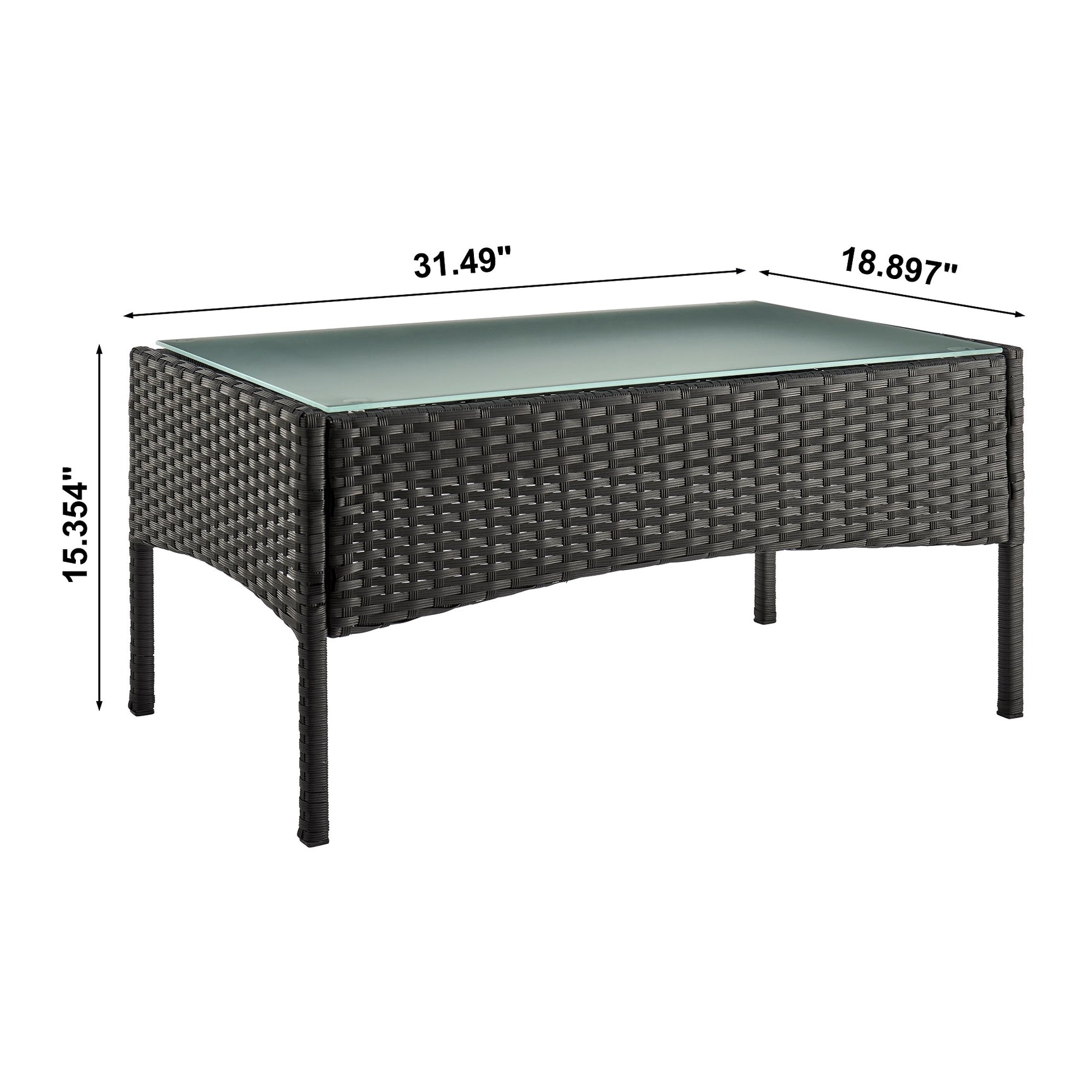 Imperia Patio 4-Person Conversation Set with Coffee Table with Cream Cushions - Ornate Home