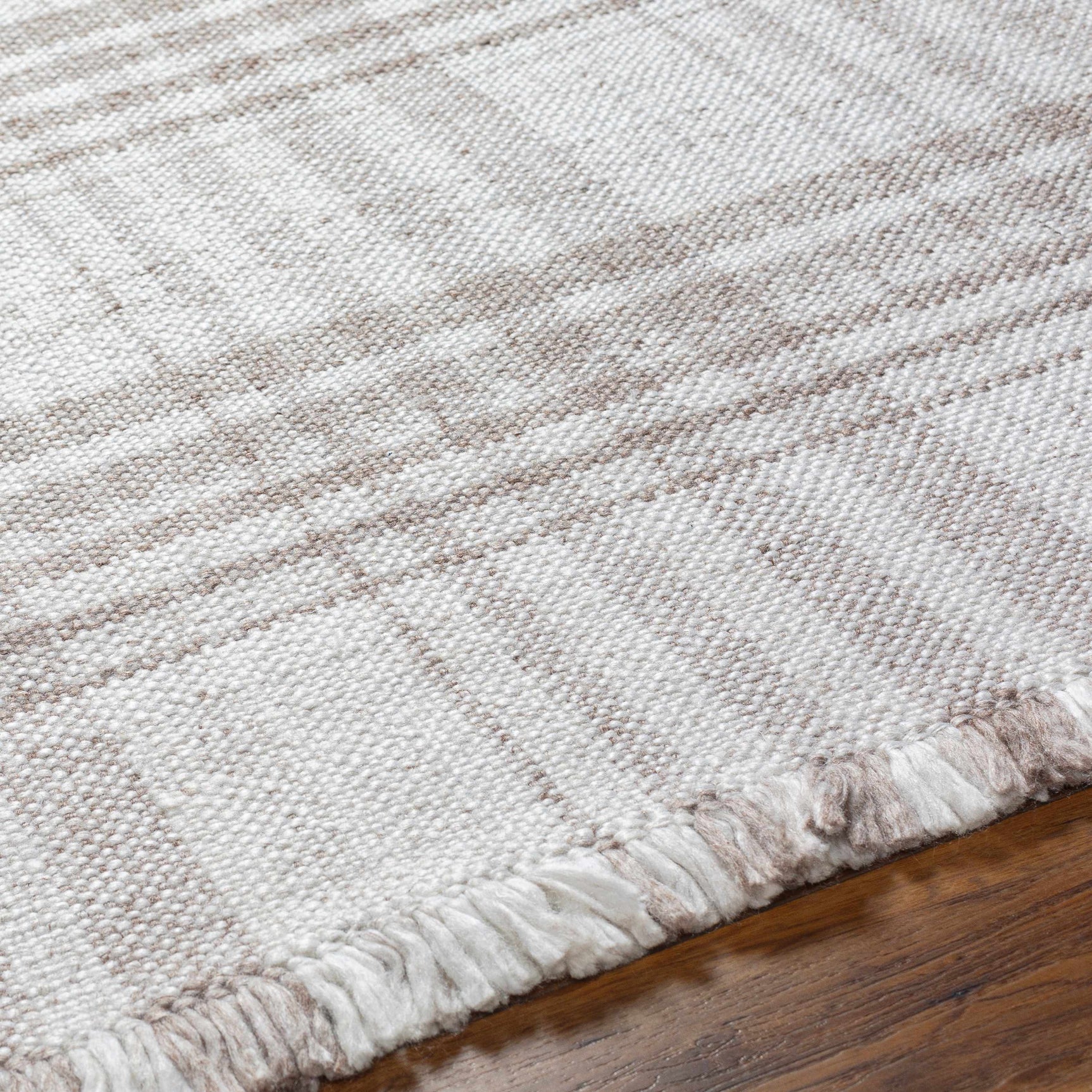 Inara Light Brown Plaid Hand Woven Area Rug - Ornate Home