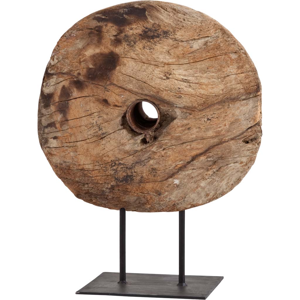 Incana Natural Brown Reclaimed Wood Wheel Object - Ornate Home