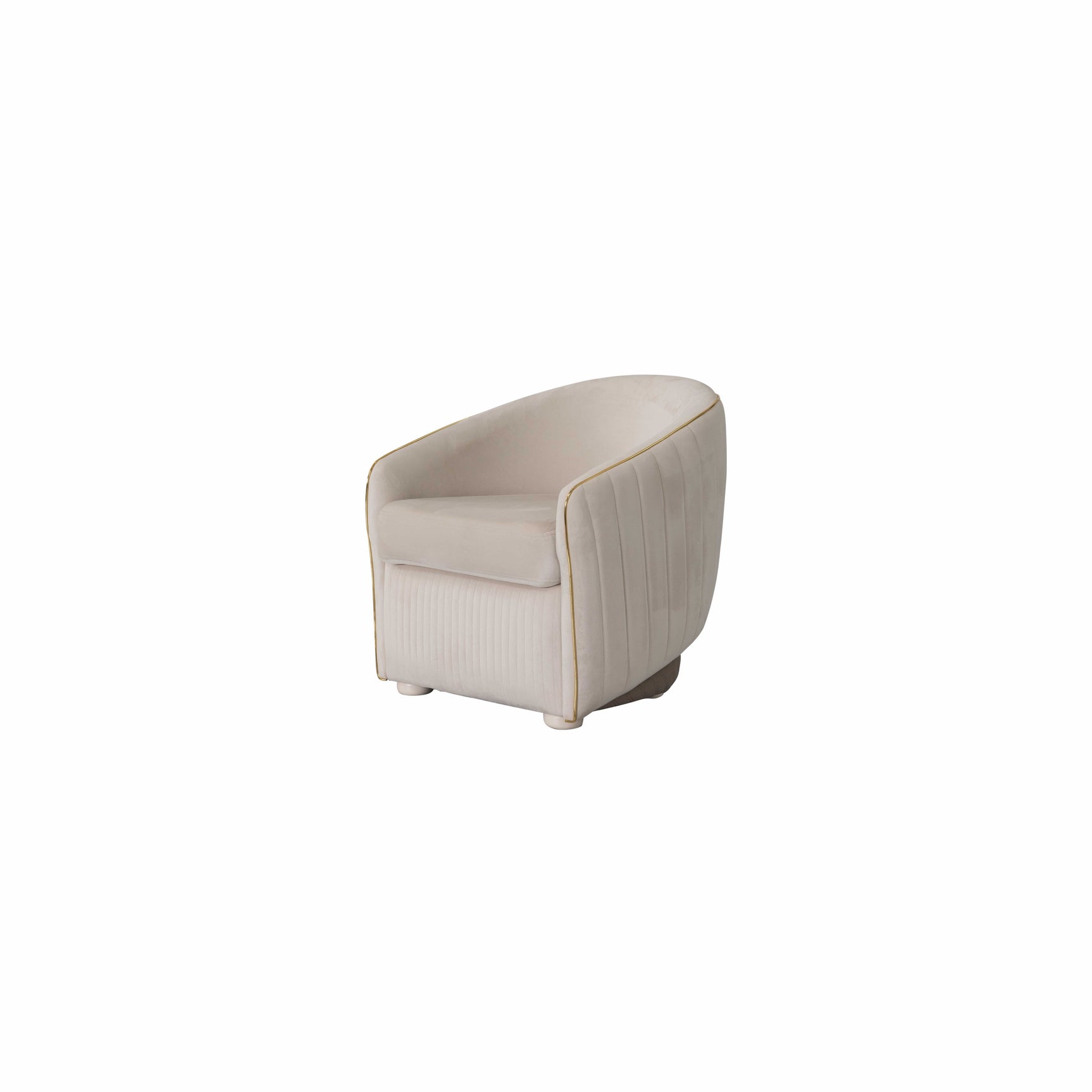 Inci Ivory Velvet Living Room Set / 4pc - Ornate Home