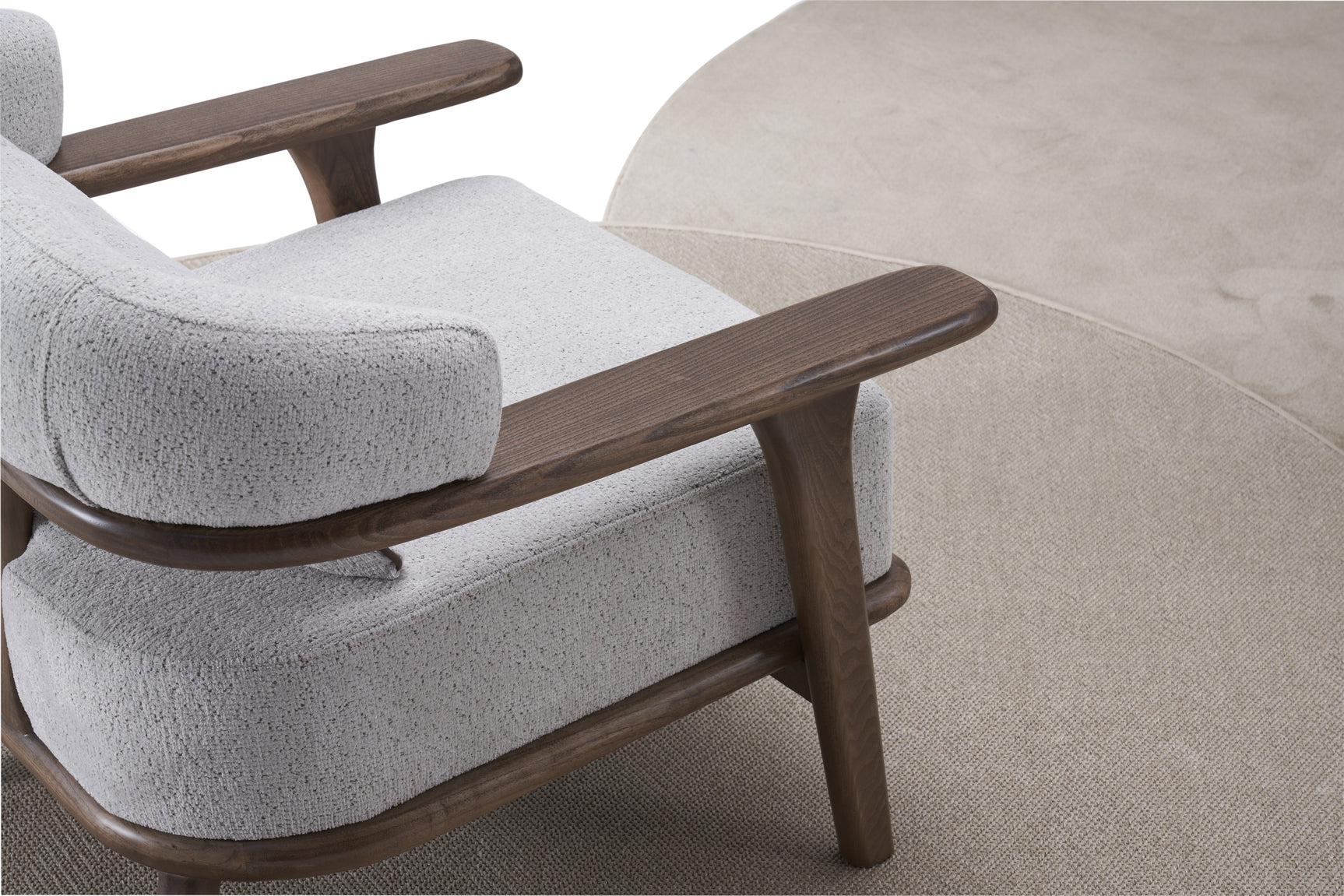 Indigo White & Walnut Living Room Set / 3pc - Ornate Home