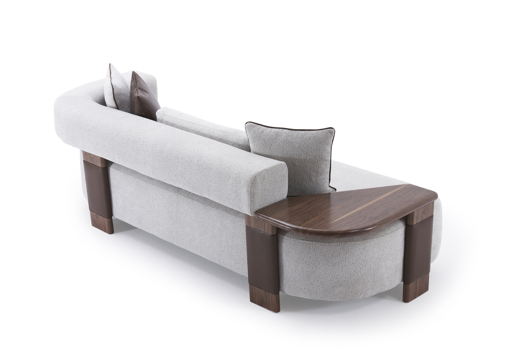 Indigo White & Walnut Living Room Set / 3pc - Ornate Home