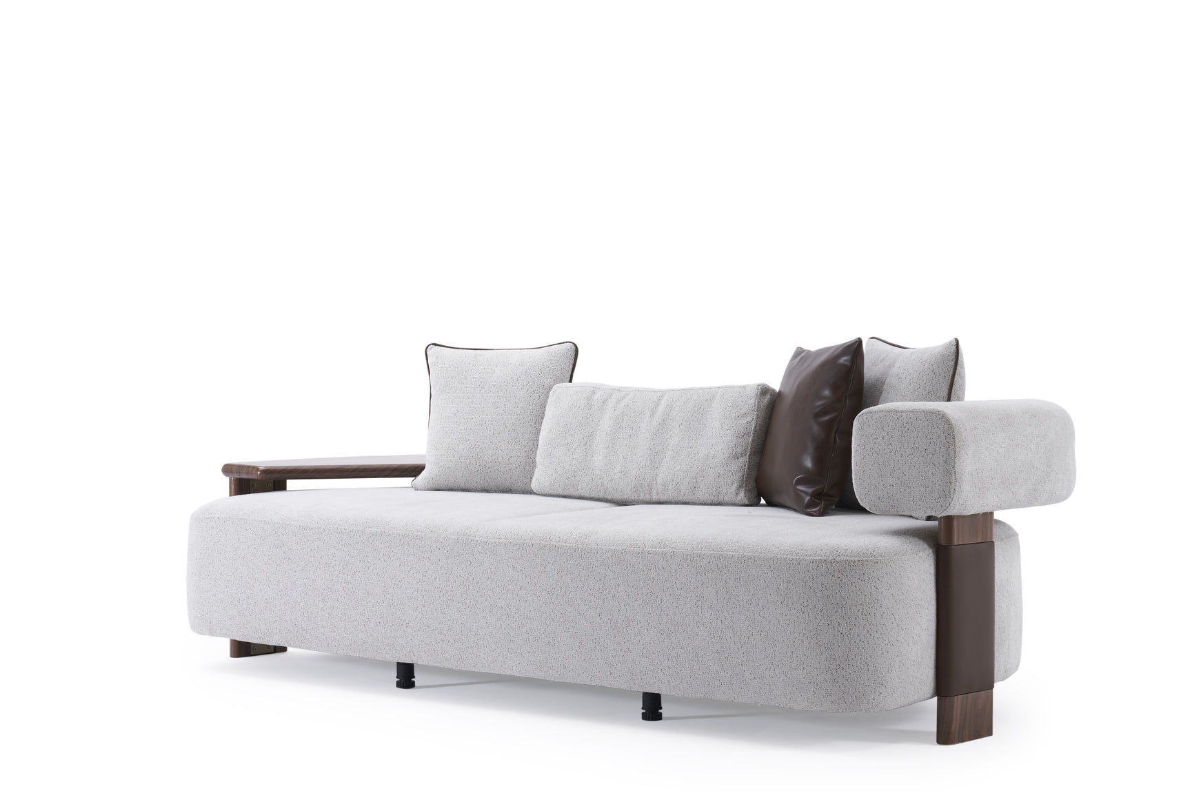 Indigo White & Walnut Living Room Set / 3pc - Ornate Home