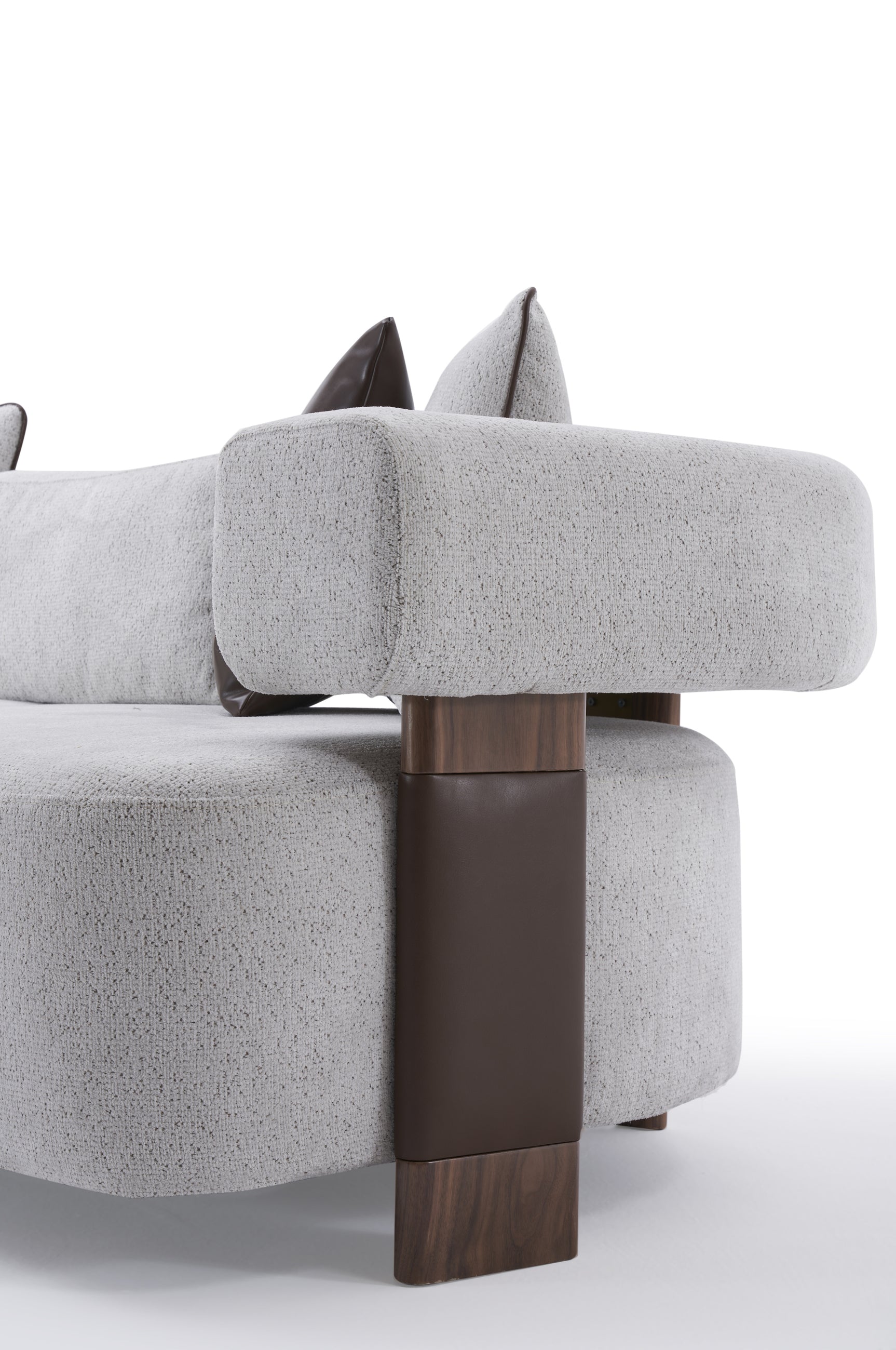 Indigo White & Walnut Living Room Set / 3pc - Ornate Home