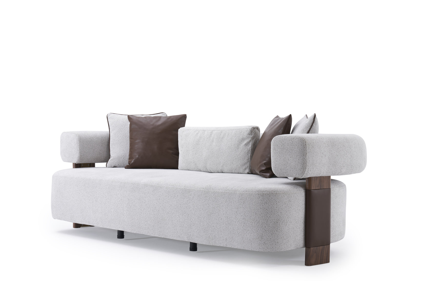 Indigo White & Walnut Living Room Set / 3pc - Ornate Home
