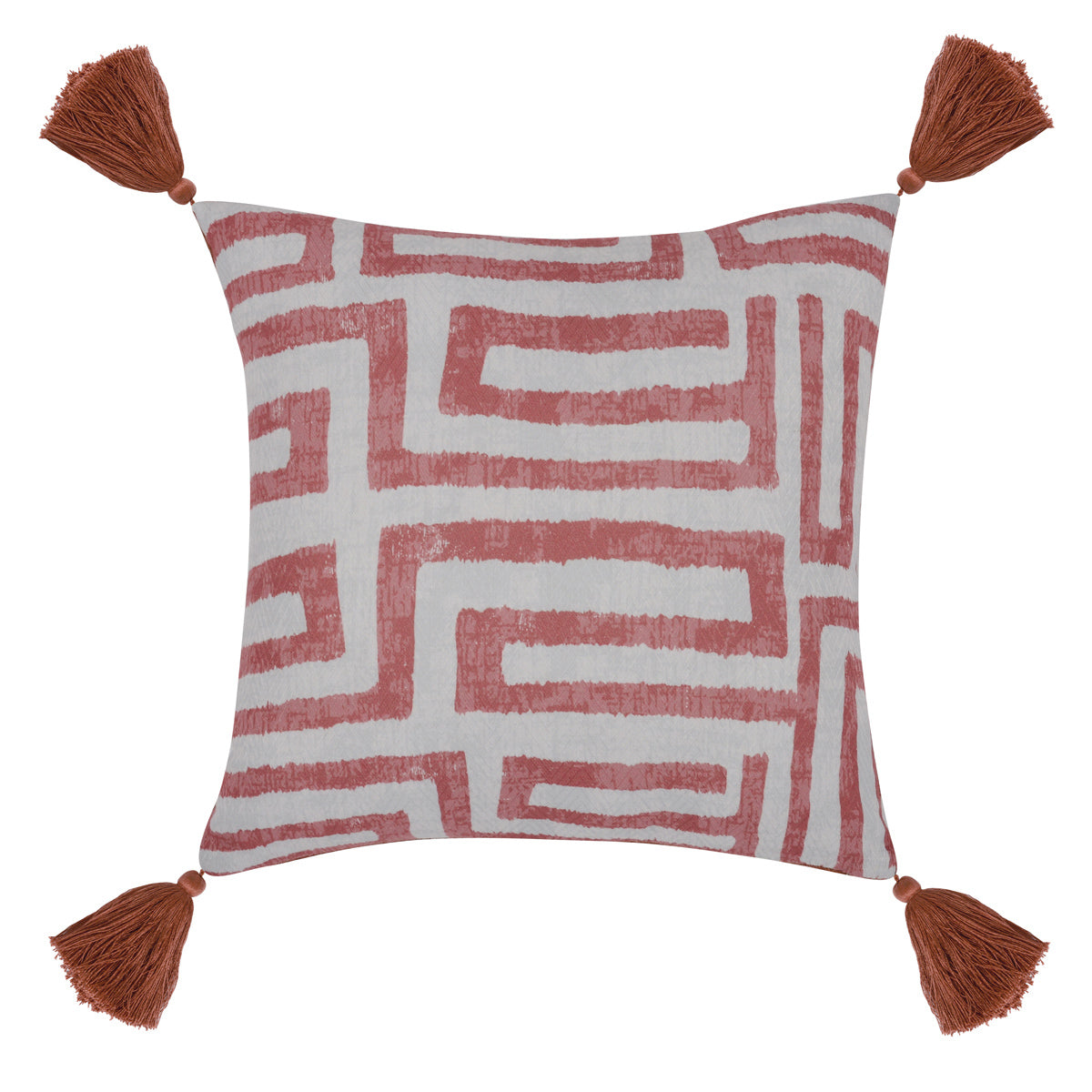 Indoor/Outdoor Karo Red Clay Throw Pillow (Set of 2) - Ornate Home