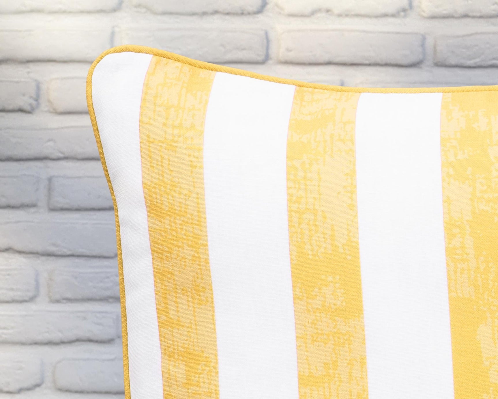 Indoor/Outdoor Milton Yellow 22x22 Throw Pillow (Set of 2) - Ornate Home