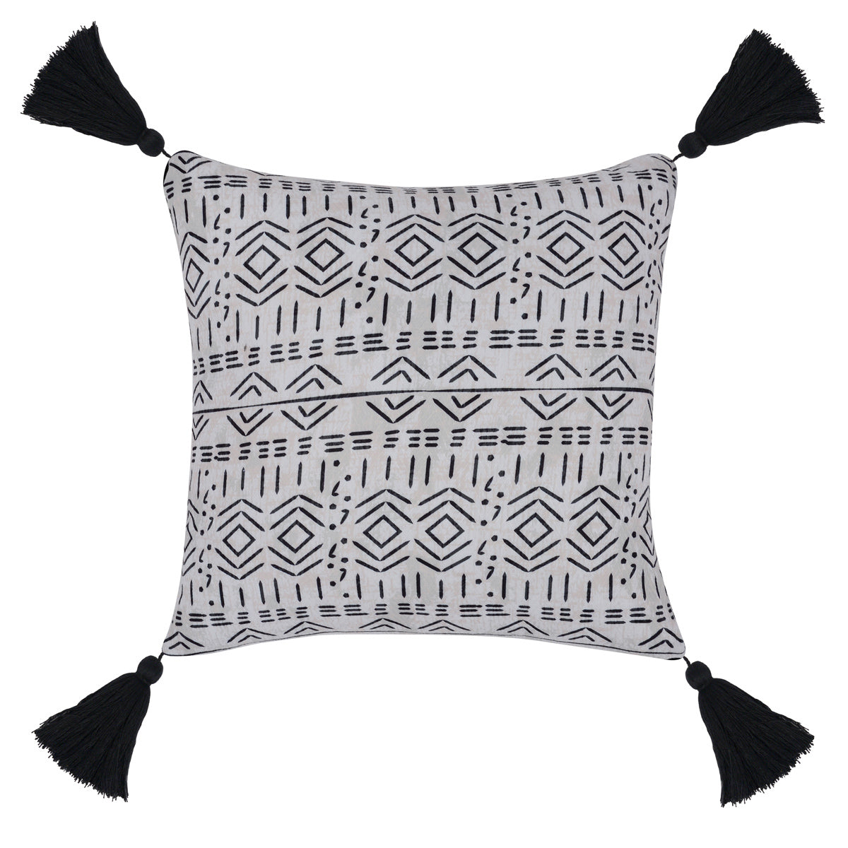 Indoor/Outdoor Zambia Natural 22x22 Throw Pillow (Set of 2) - Ornate Home