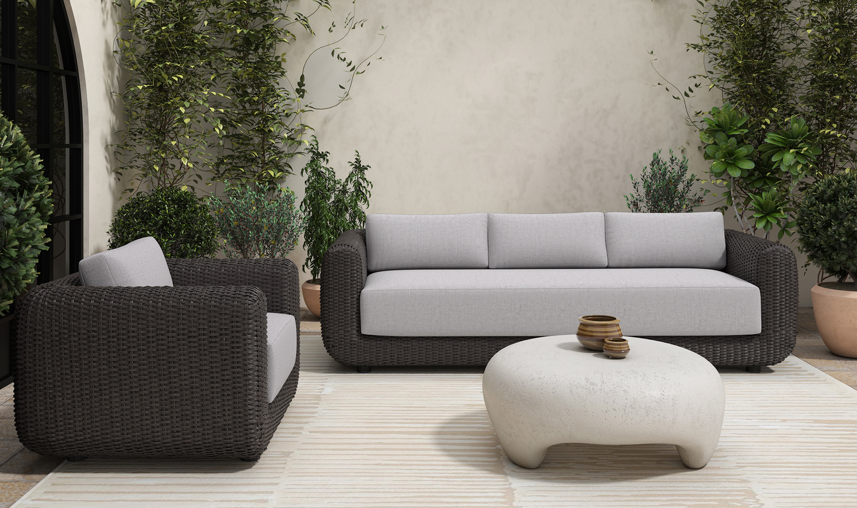 Ines White Outdoor Coffee Table - Ornate Home