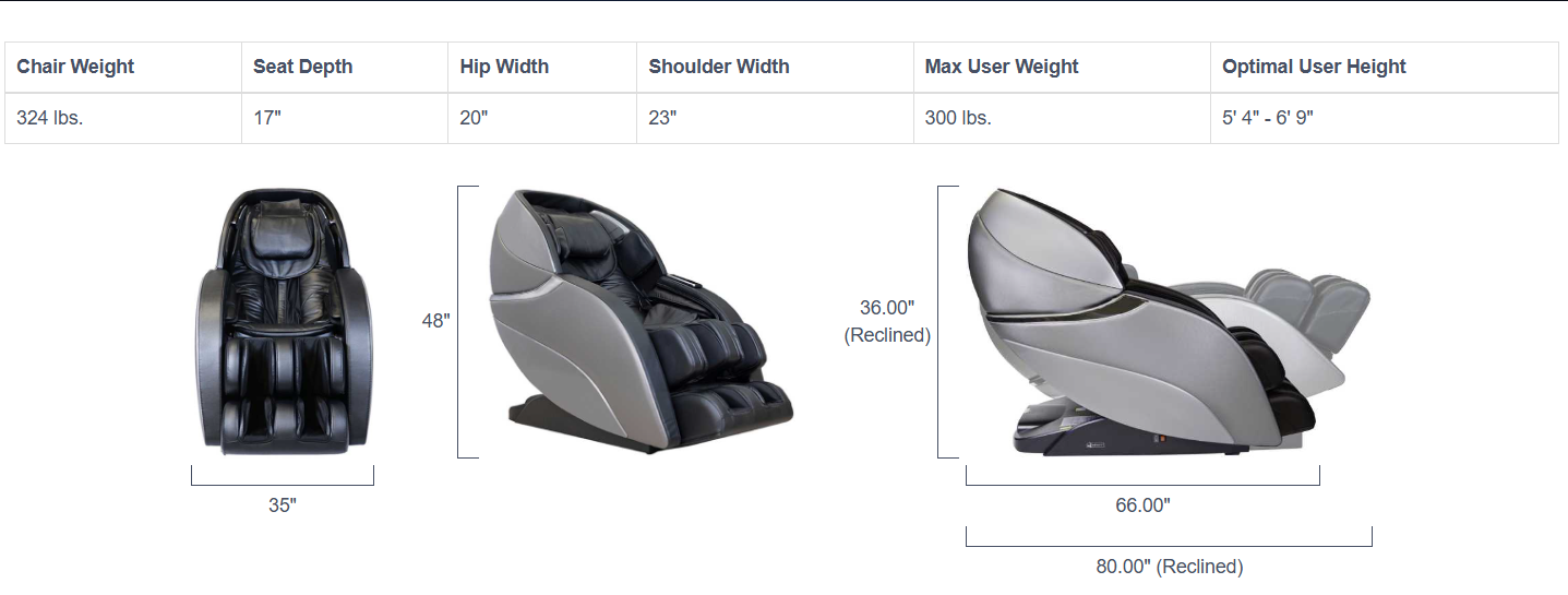 Infinity Gen Max 4D Gray/Black Massage Chair - Ornate Home