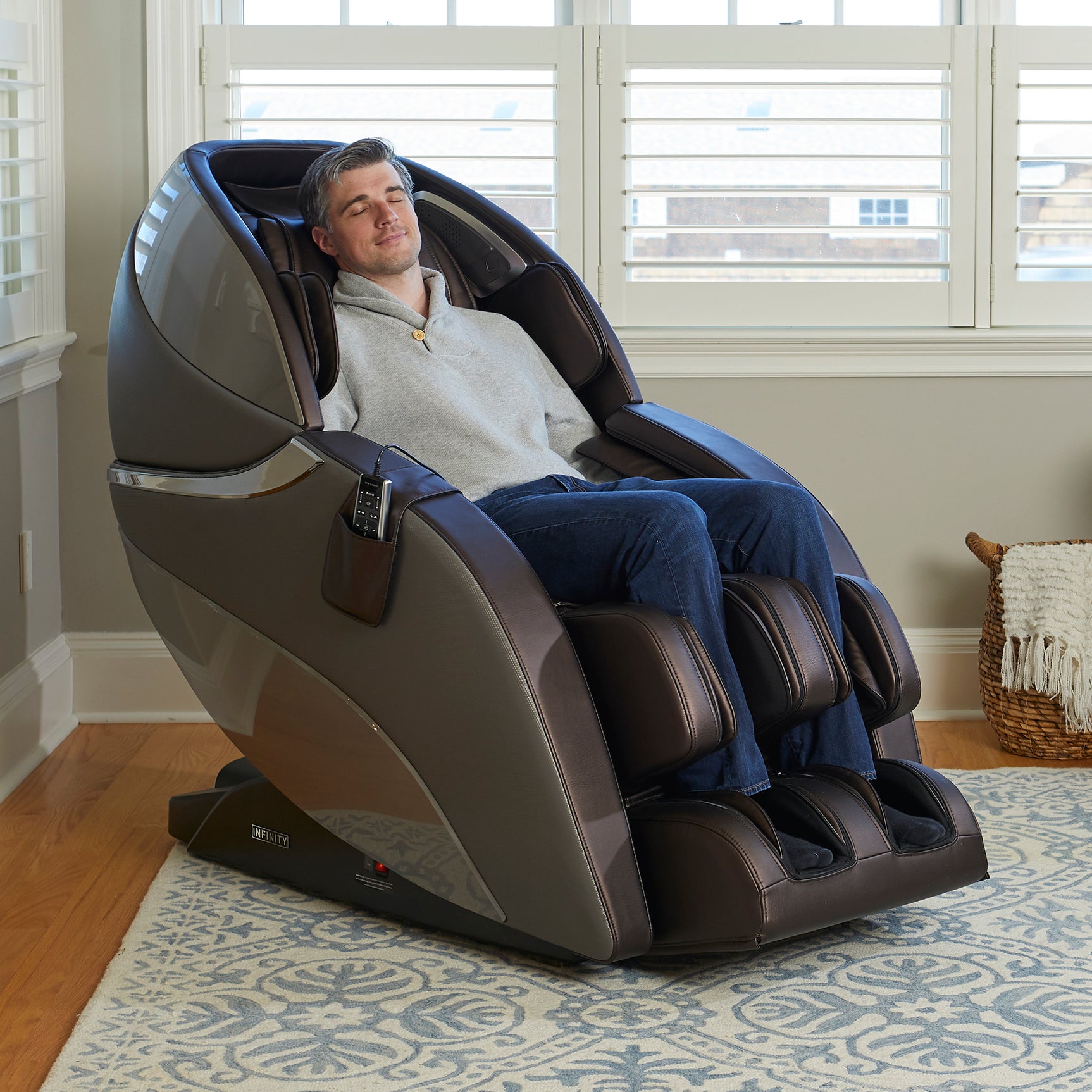 Infinity Gen Max 4D Gray/Dark Brown Massage Chair - Ornate Home