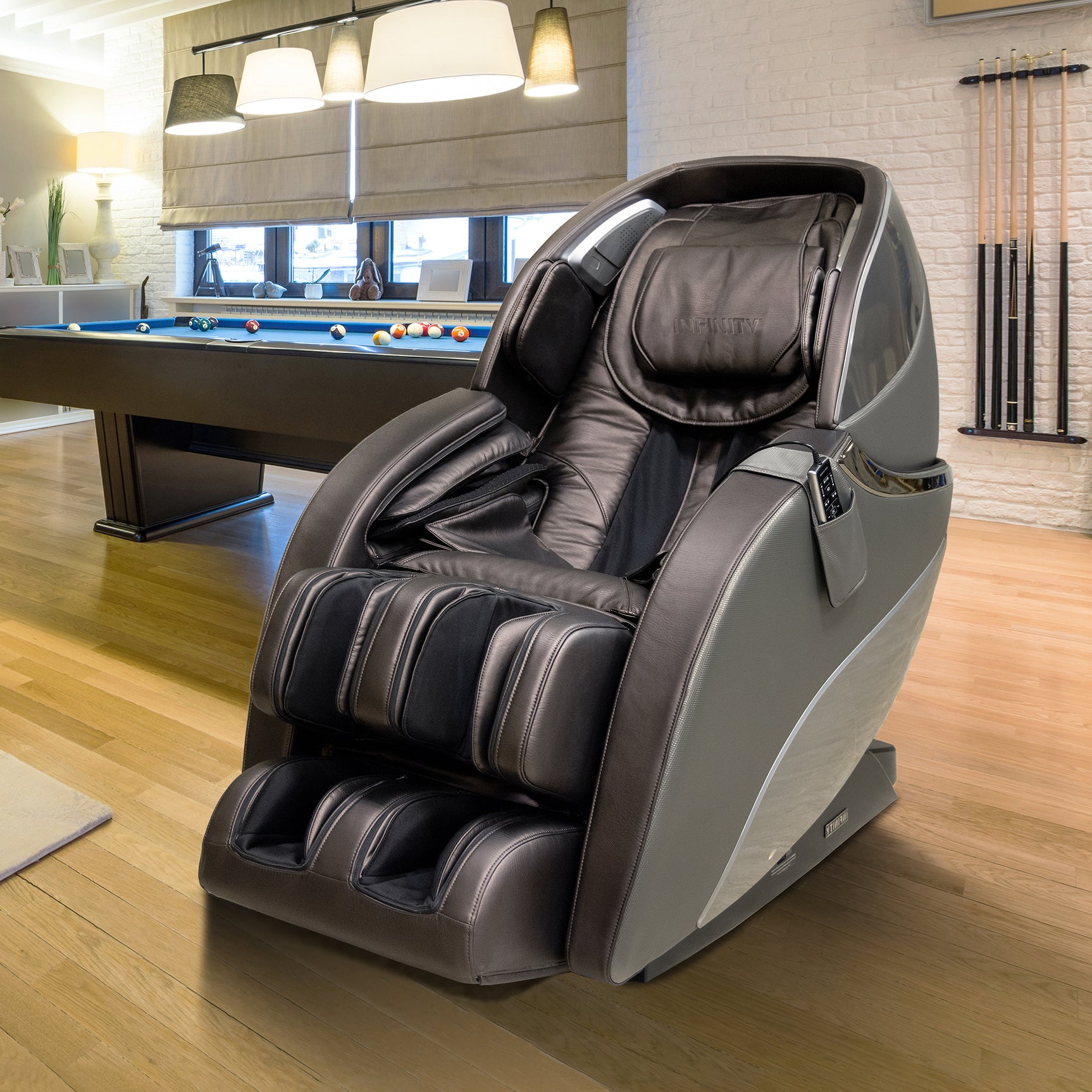 Infinity Gen Max 4D Gray/Dark Brown Massage Chair - Ornate Home