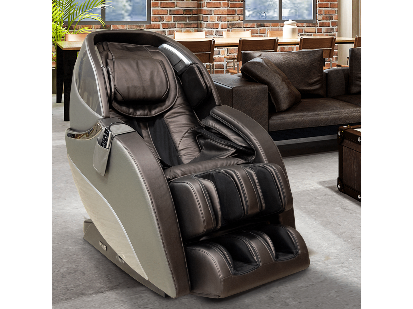 Infinity Gen Max 4D Gray/Dark Brown Massage Chair - Ornate Home