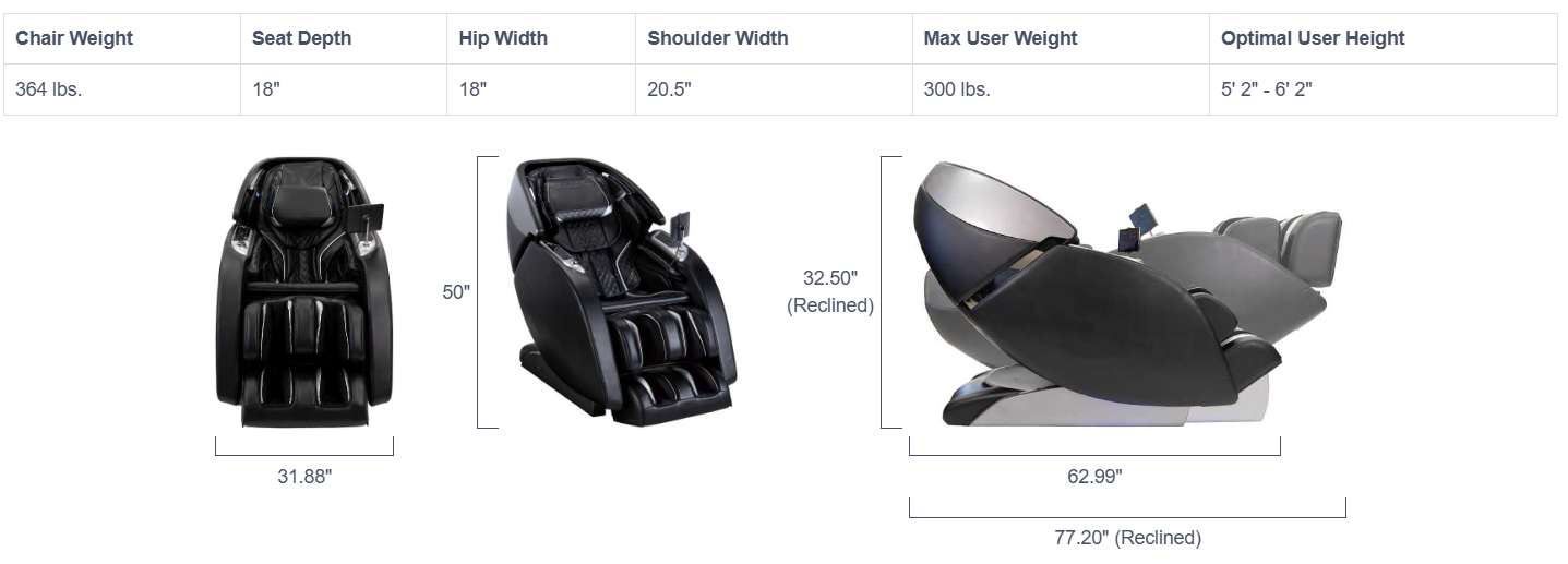 Infinity Luminary Syner-D Black Massage Chair - Ornate Home