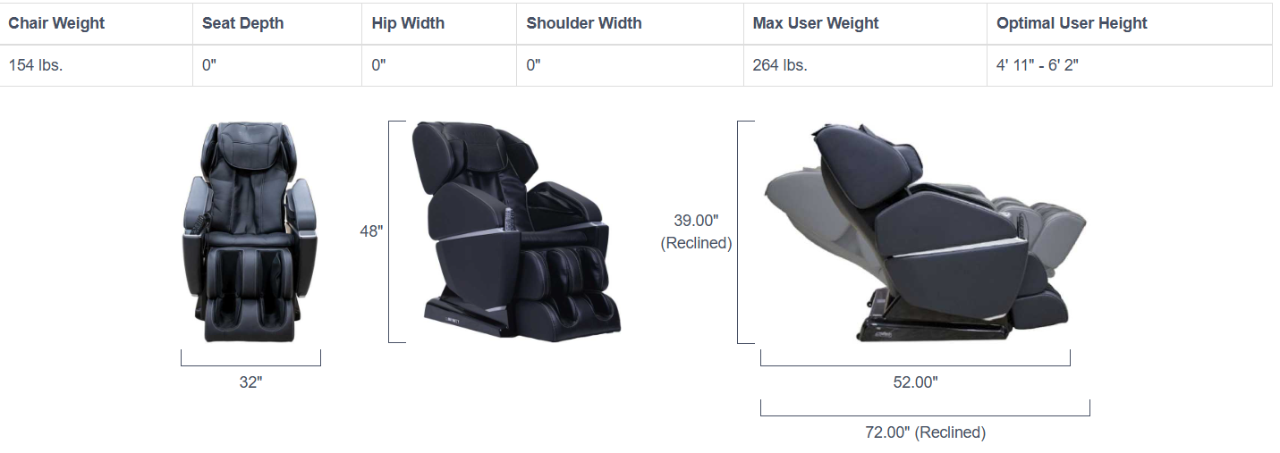 Infinity Prelude Black Massage Chair - Ornate Home
