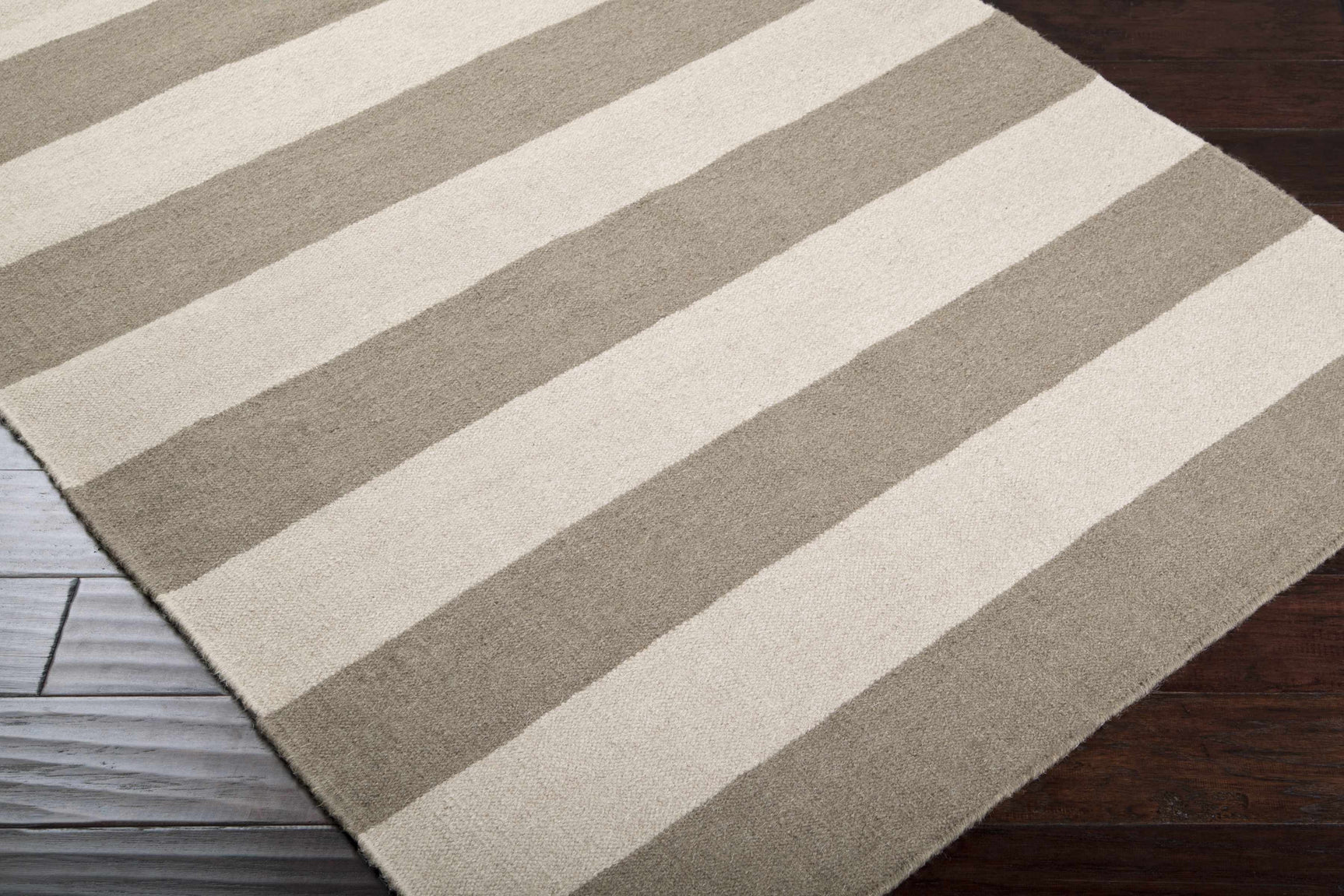 Ingersoll Beige&Gray Striped Wool Area Rug - Clearance - Ornate Home