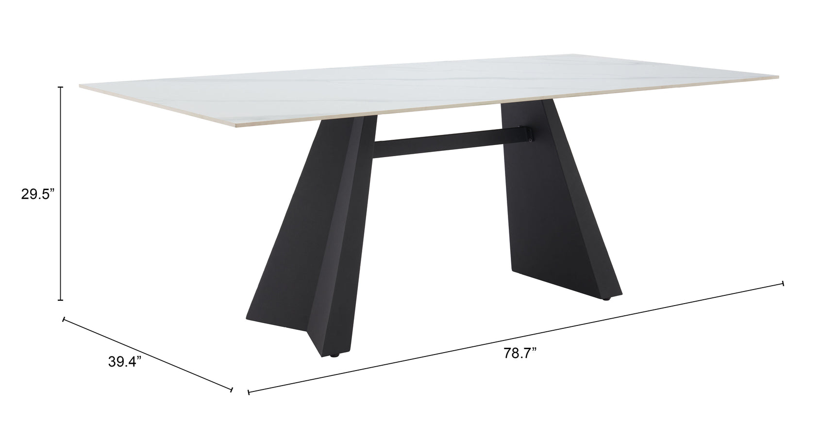 Inky White Dining Table - Ornate Home