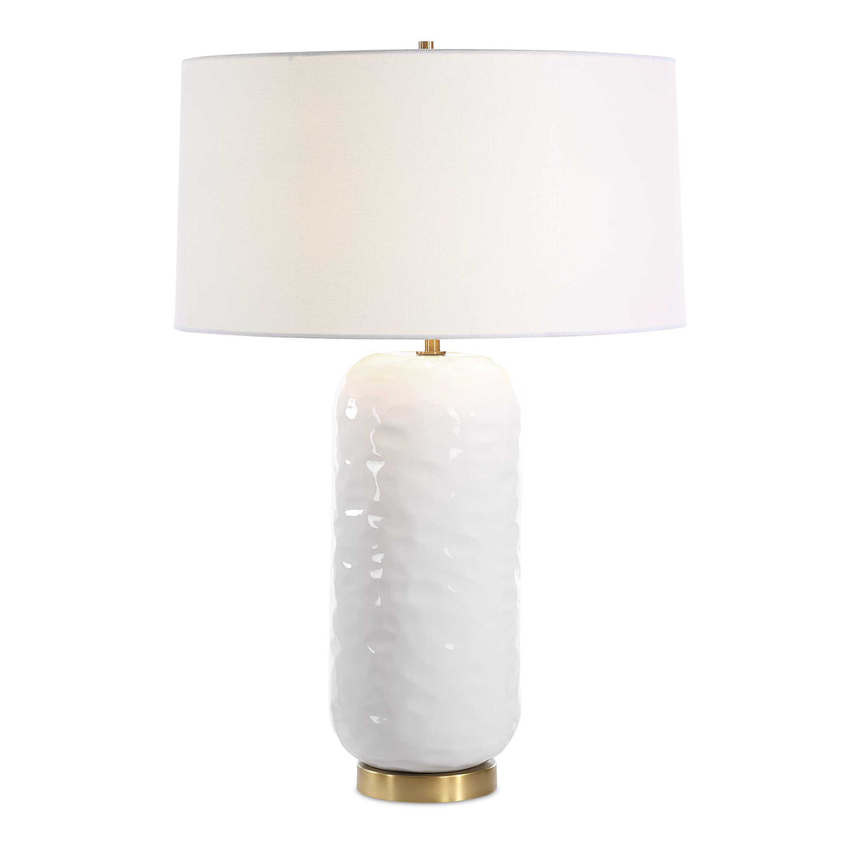 Iona White Glaze Table Lamp - Ornate Home