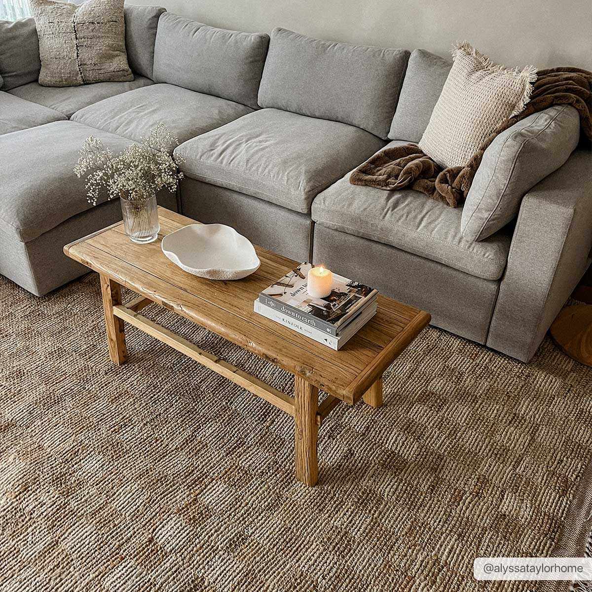 Ionut Checkered Jute Area Rug - Ornate Home