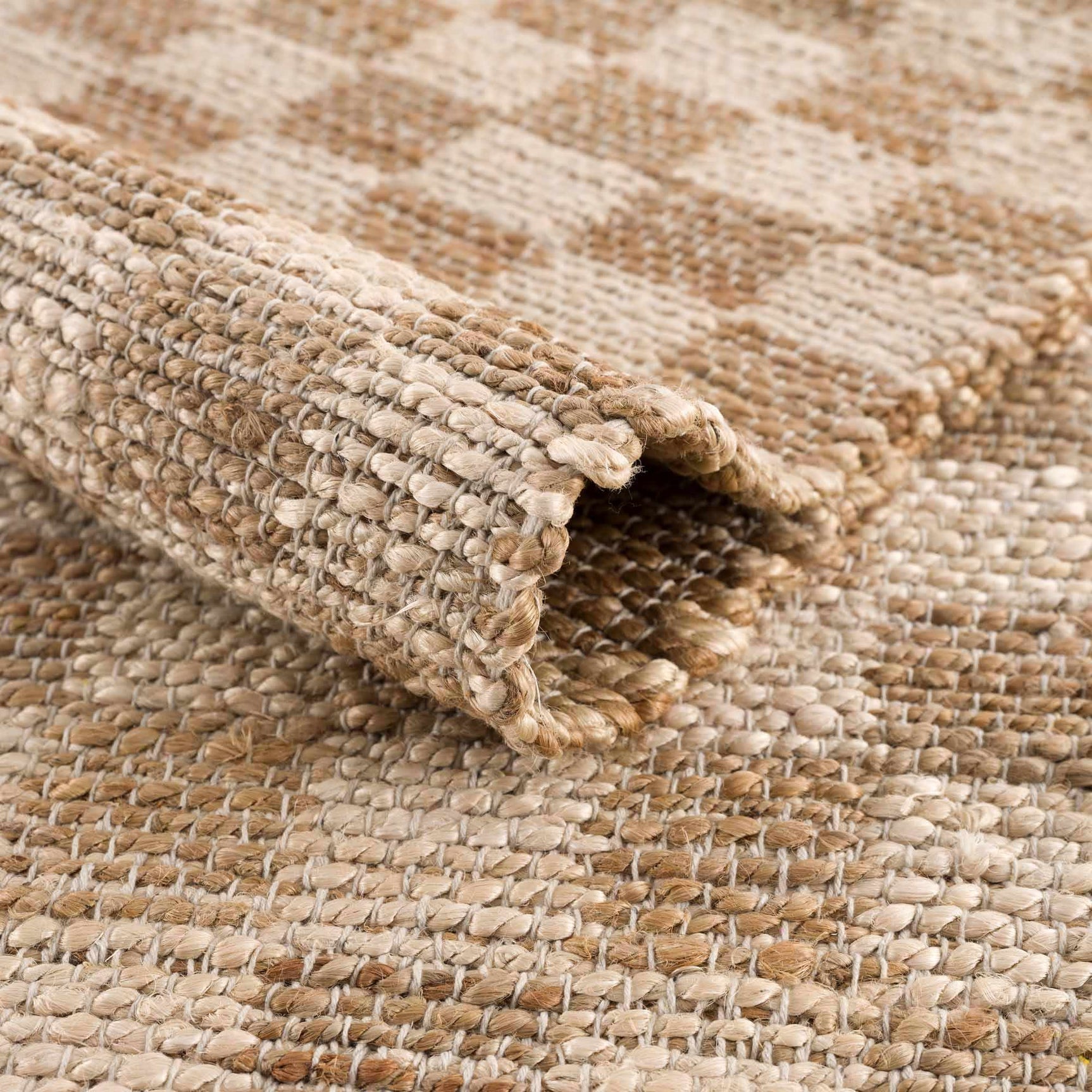 Ionut Checkered Jute Area Rug - Ornate Home