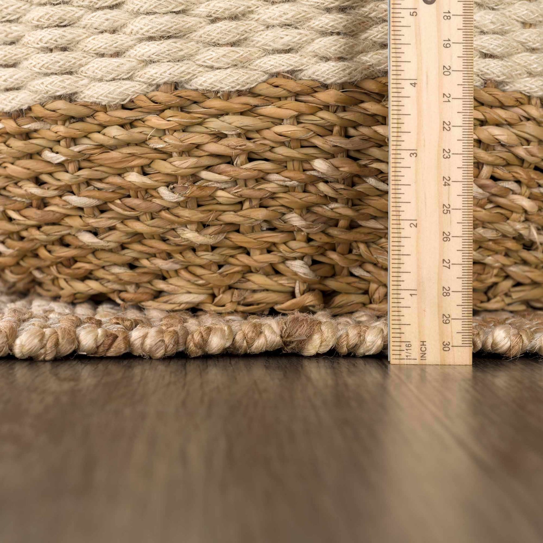 Ionut Checkered Jute Area Rug - Ornate Home