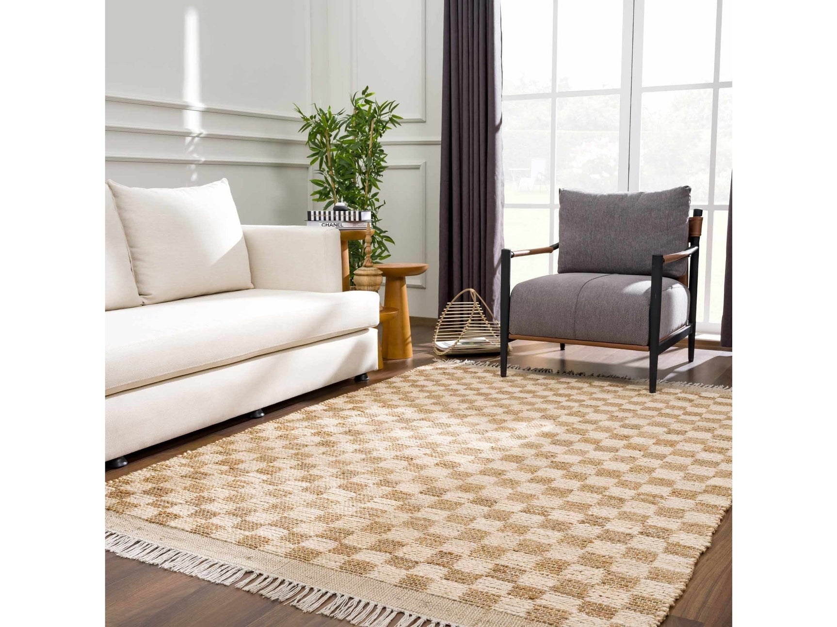 Ionut Checkered Jute Rug - Ornate Home