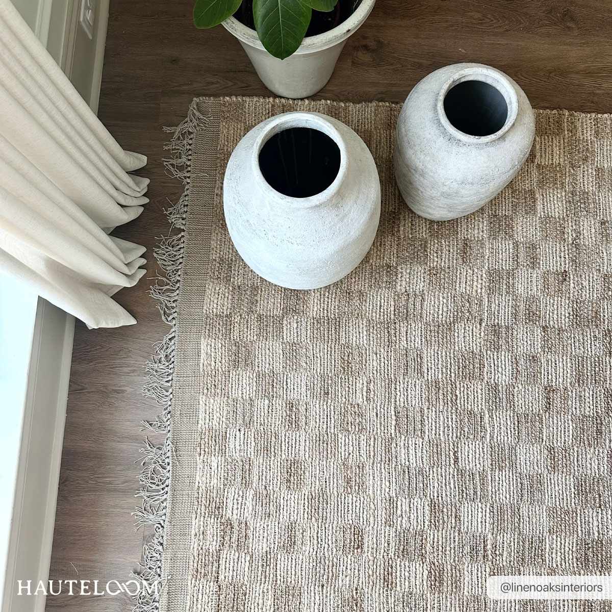 Ionut Checkered Jute Rug - Ornate Home