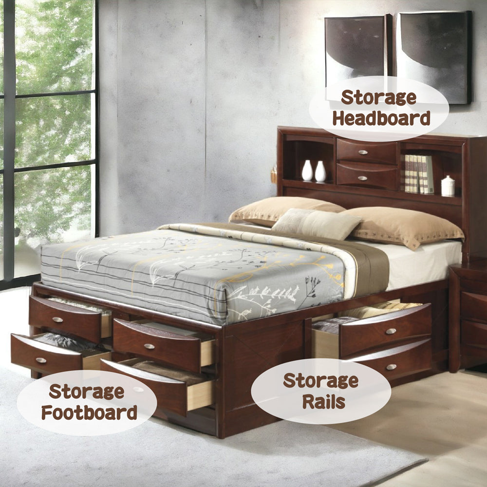 Ireland Full Storage Bed in Brown - Ornate Home
