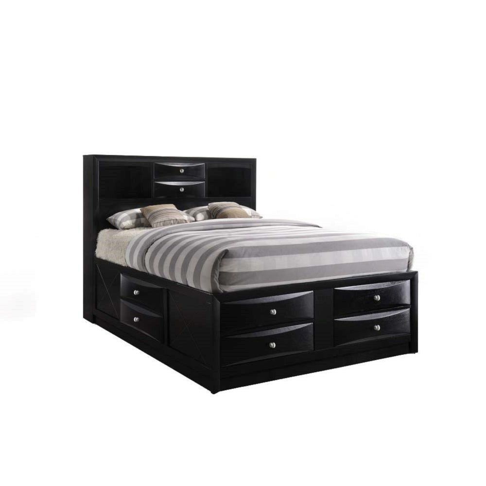 Ireland Queen Storage Bed in Black - Ornate Home