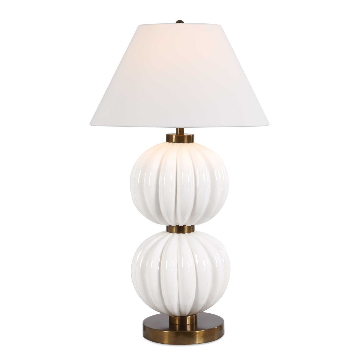 Irena White Sphere Table Lamp - Ornate Home