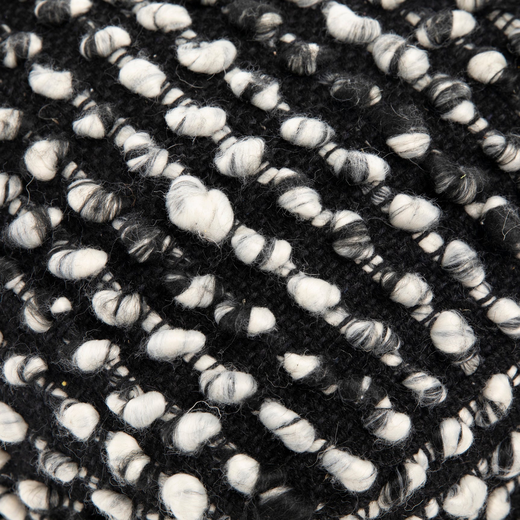 Irene Black/Off White Pouf - Ornate Home