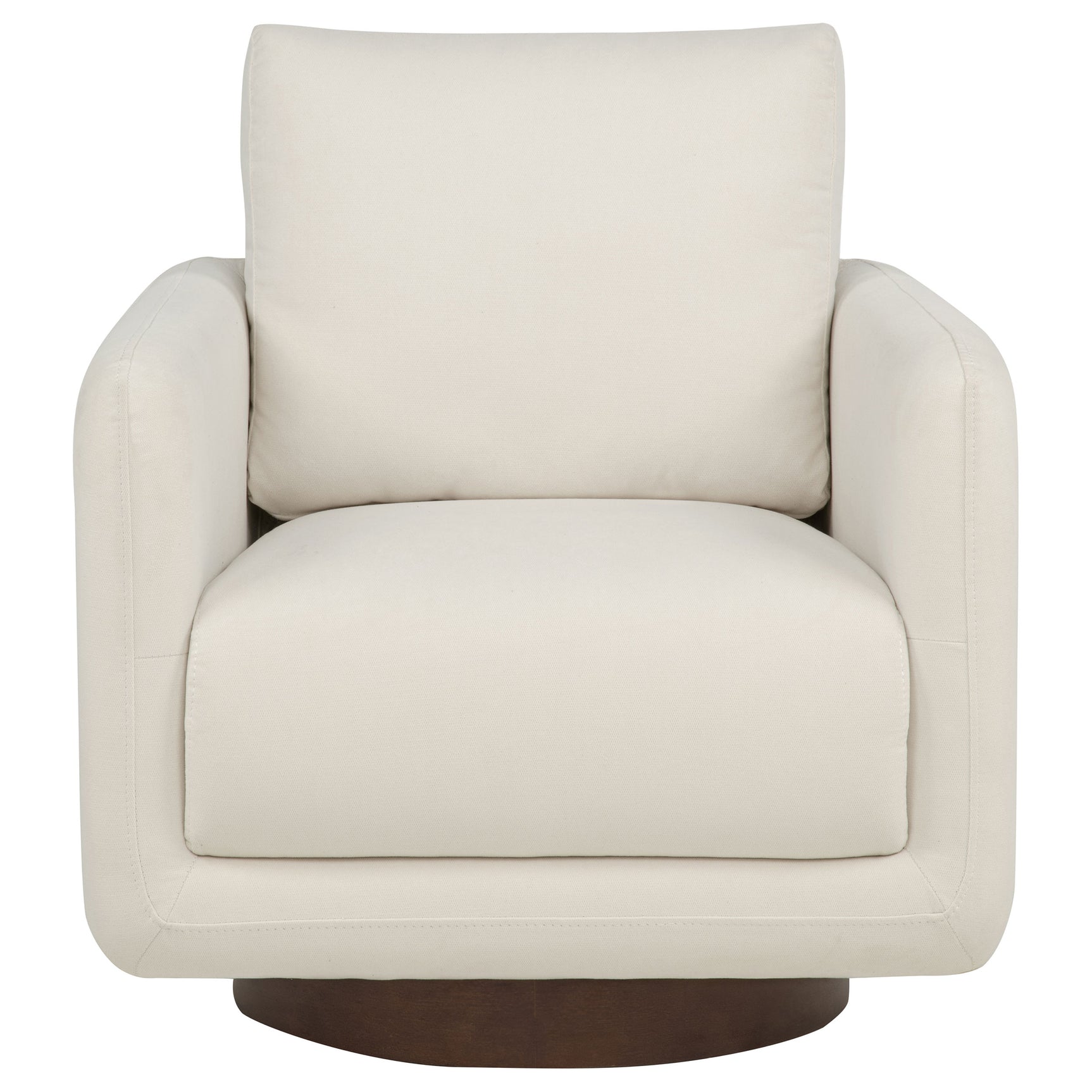 Iris Ivory Fabric Upholstered Swivel Accent Chair - Ornate Home