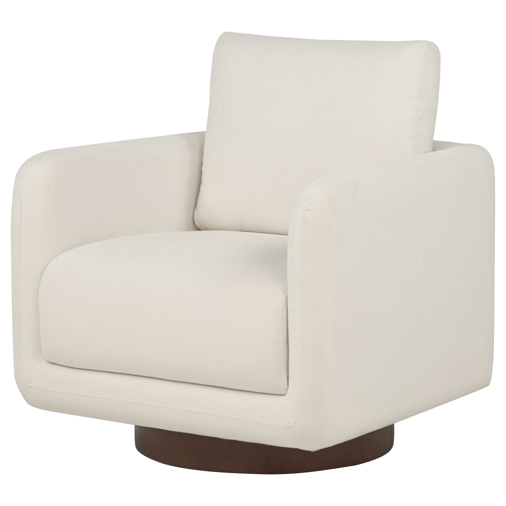 Iris Ivory Fabric Upholstered Swivel Accent Chair - Ornate Home